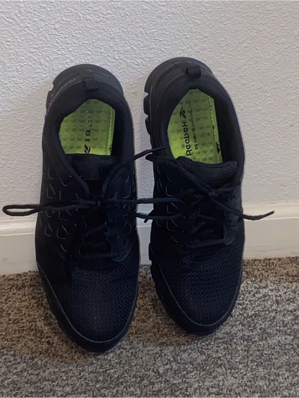 Reebok Cushion Work Men's All-Black Mesh Athletic Work Shoe Comp Toe Size 11.5M